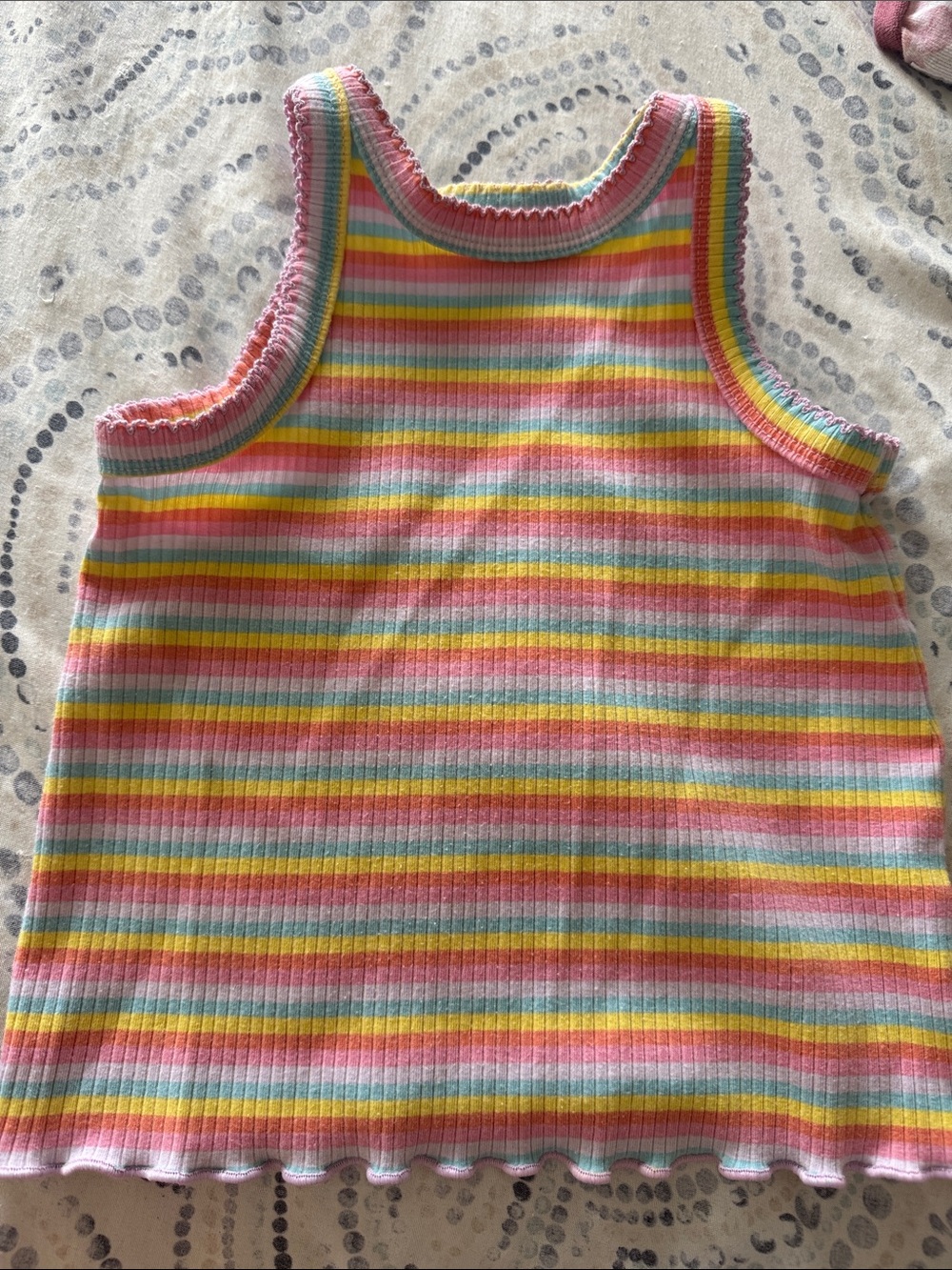 Cat & Jack Pastel Rainbow Ribbed Tank Top - Pink, Yellow, Blue, Green